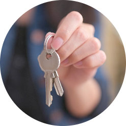 A hand holding keys