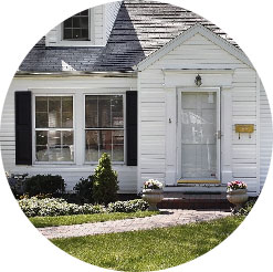 The front of a house